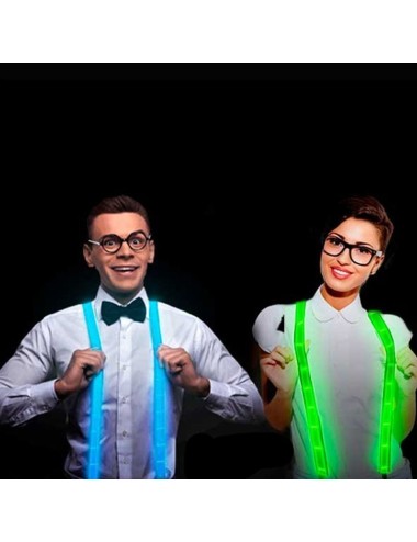 tirantes led luminosos azul