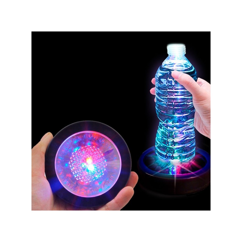 Posavasos iluminador de botellas