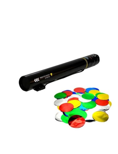 Cañón eléctrico confeti redondo metalizado