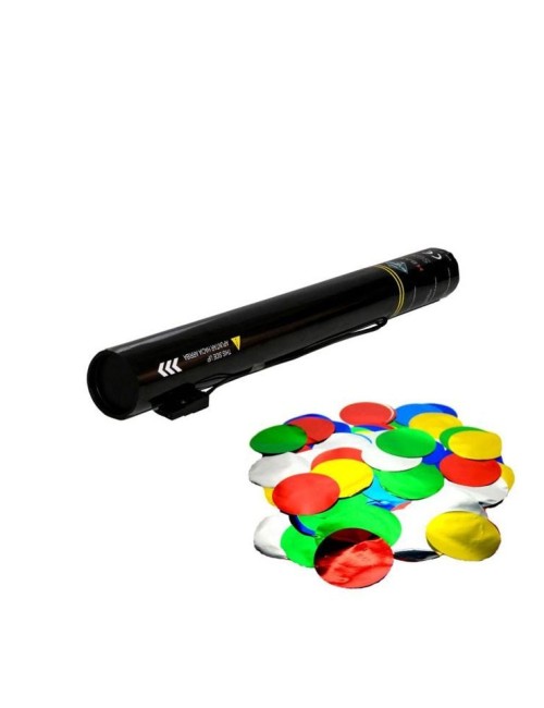 Cañón eléctrico confeti redondo metalizado