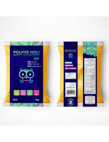 Comprar Polvos Holi de Colores de 1 kg amarillo