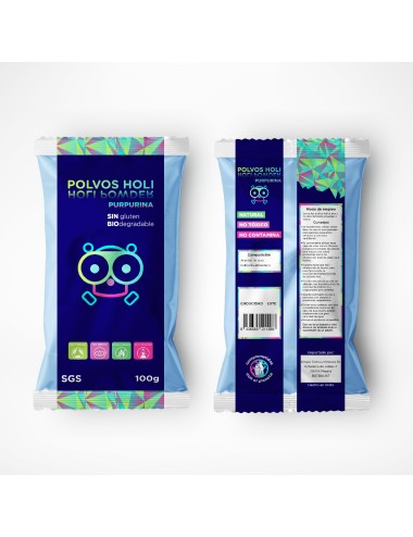 Polvos Holi con Purpurina 100 gramos azul