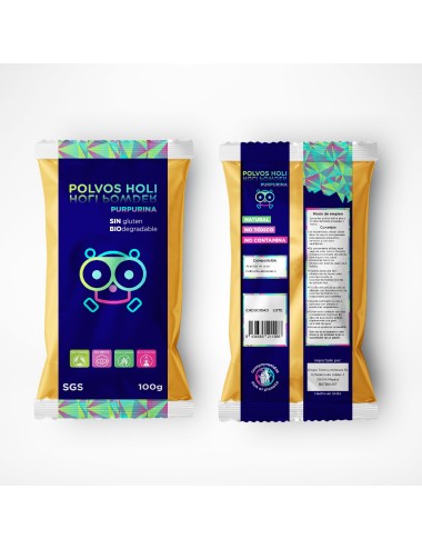Polvos Holi con Purpurina 100 gramos variados