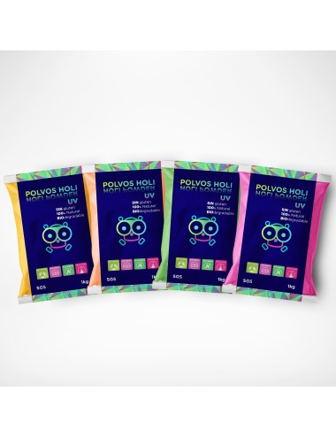 Polvos Holi UV 1 kilo rosa