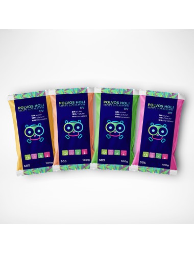 Polvos Holi UV 100 gramos variados