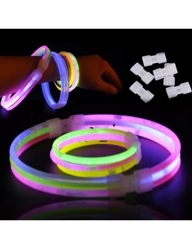 Pulseras fluorescentes conector triple