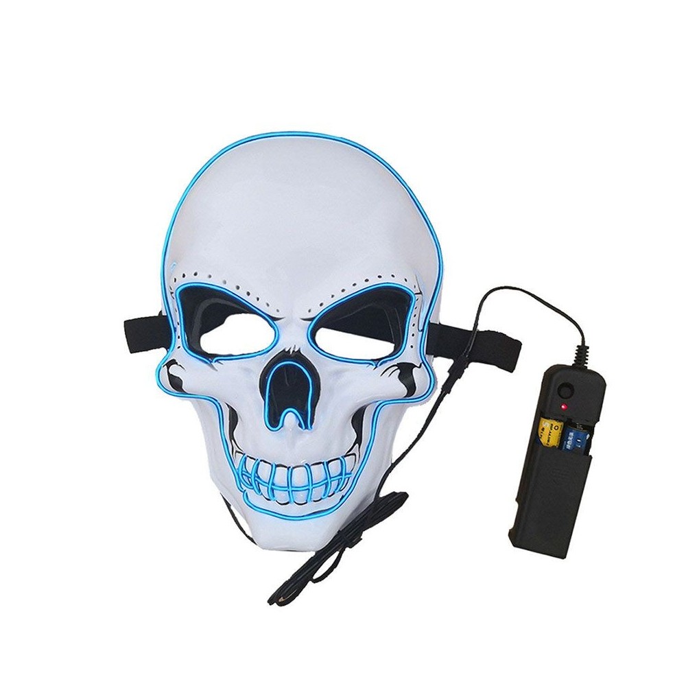máscara calavera led azul
