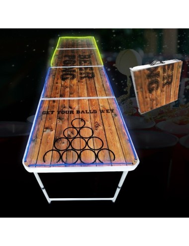 mesa beer pong luminosa verde azul