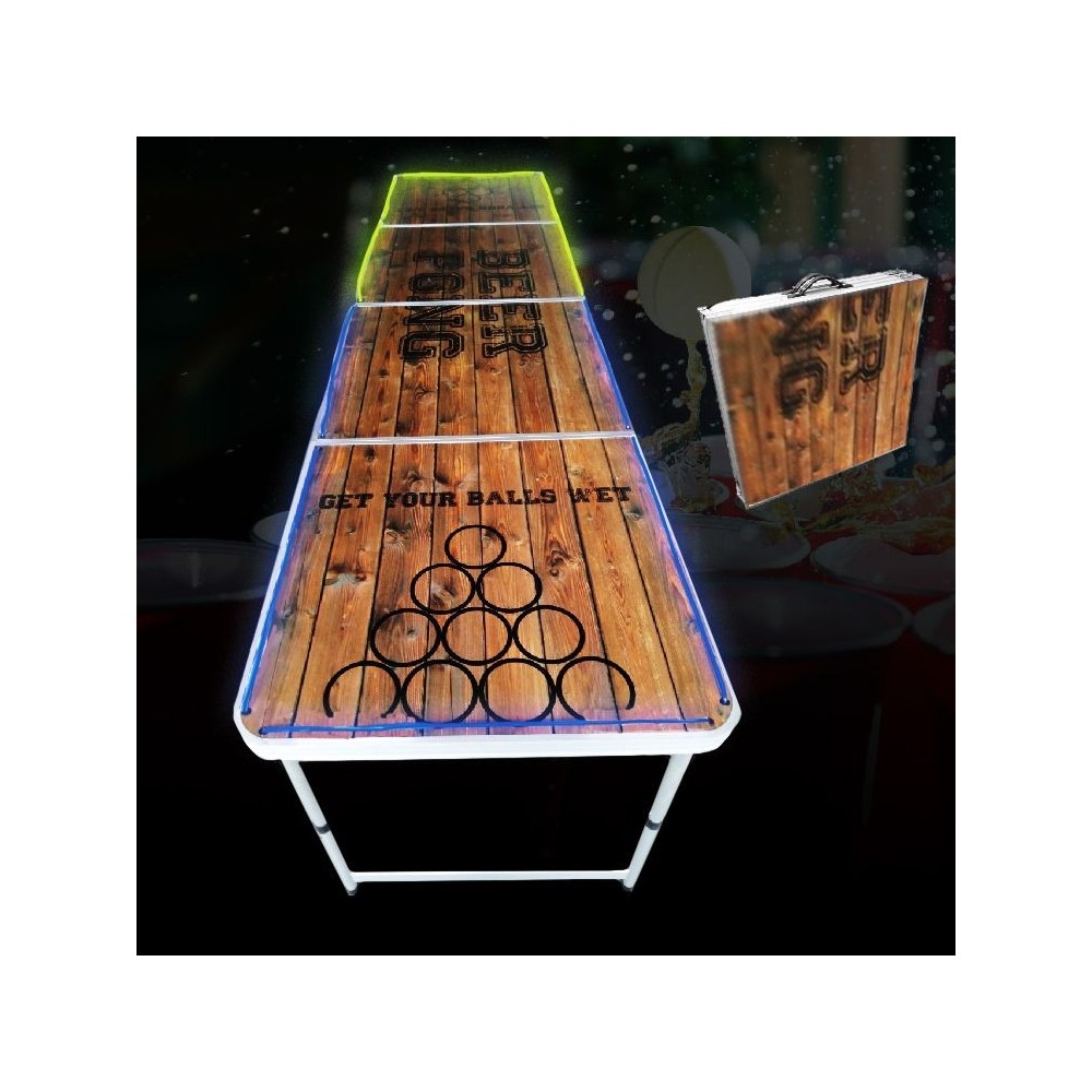 mesa beer pong luminosa verde azul