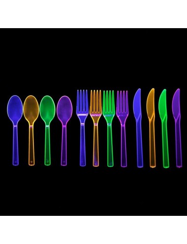 cubiertos fluorescentes uv