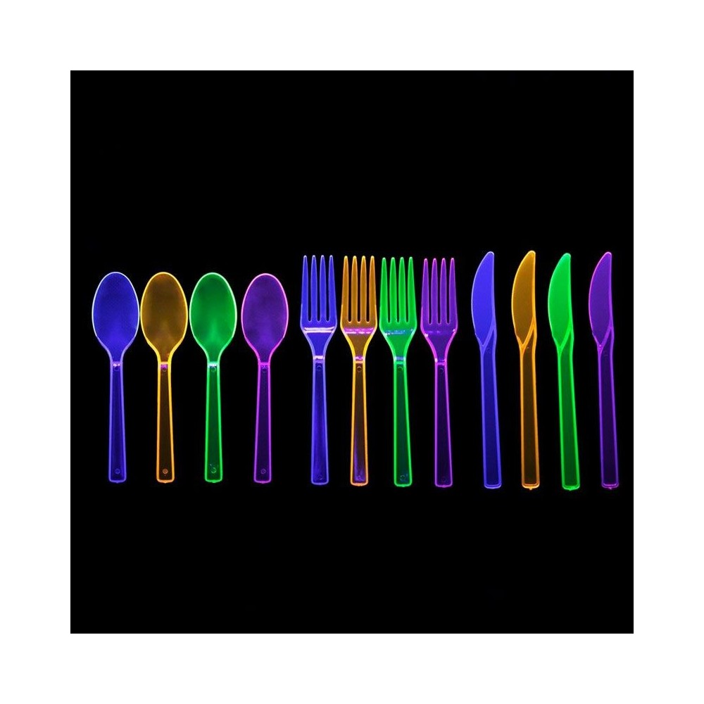 cubiertos fluorescentes uv