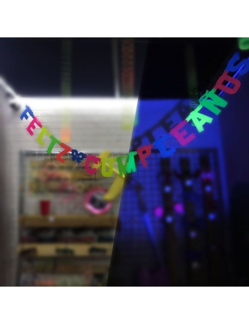 guirnalda neón feliz cumpleaños