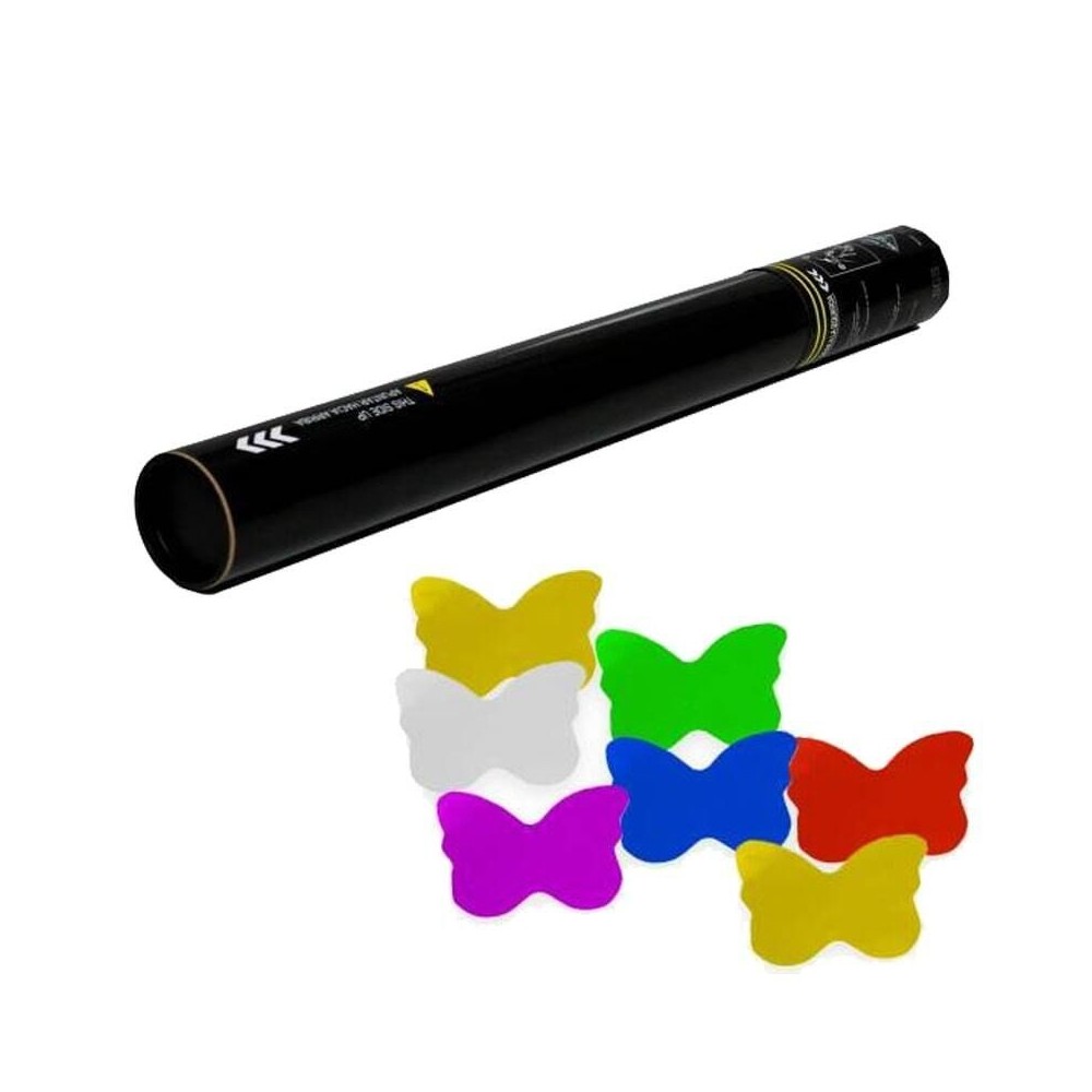 lanzador manual confeti mariposas metalizadas