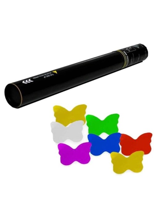 lanzador manual confeti mariposas metalizadas