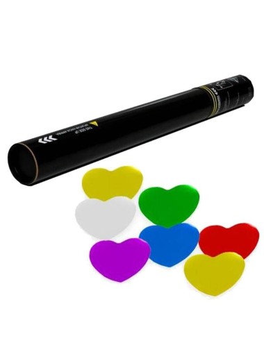 lanzador manual confeti corazones metalizados