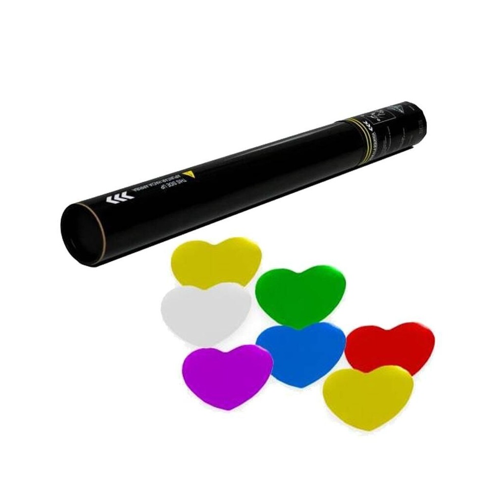 lanzador manual confeti corazones metalizados