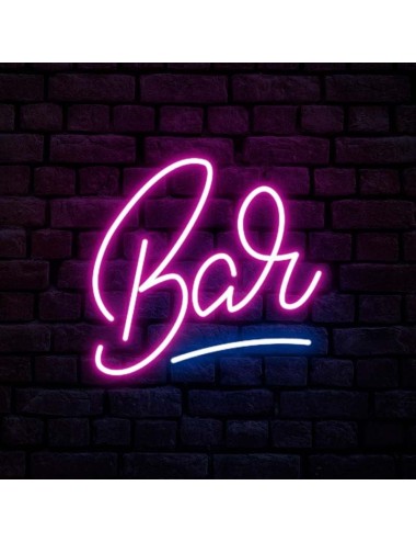 cartel neón bar mixto