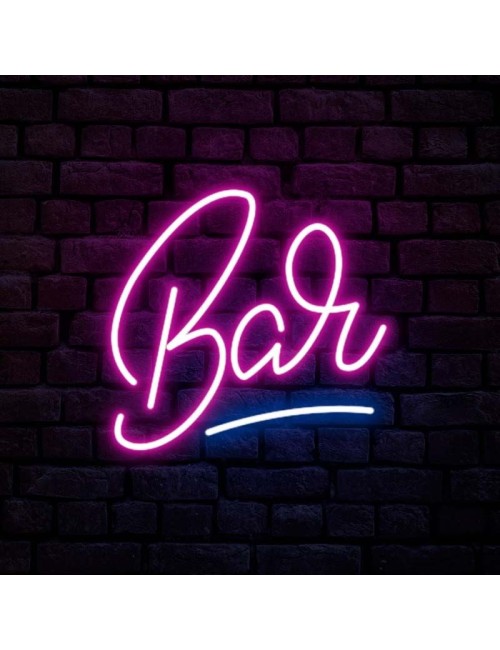 cartel neón bar simple