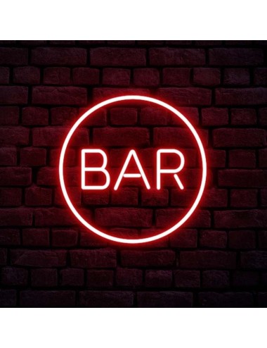 cartel neón bar simple
