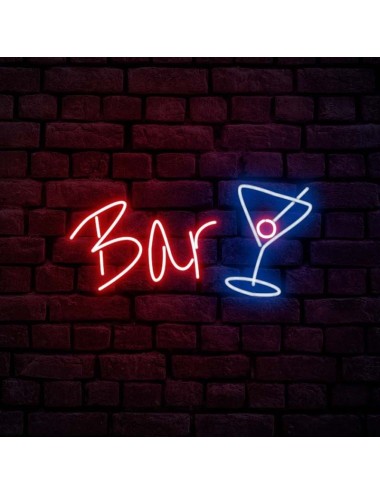 cartel neón bar mixto