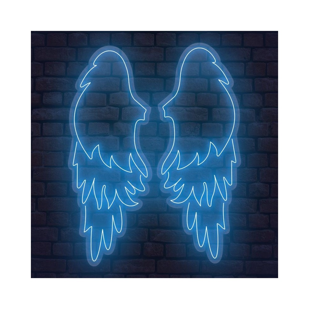 cartel neón alas de ángel