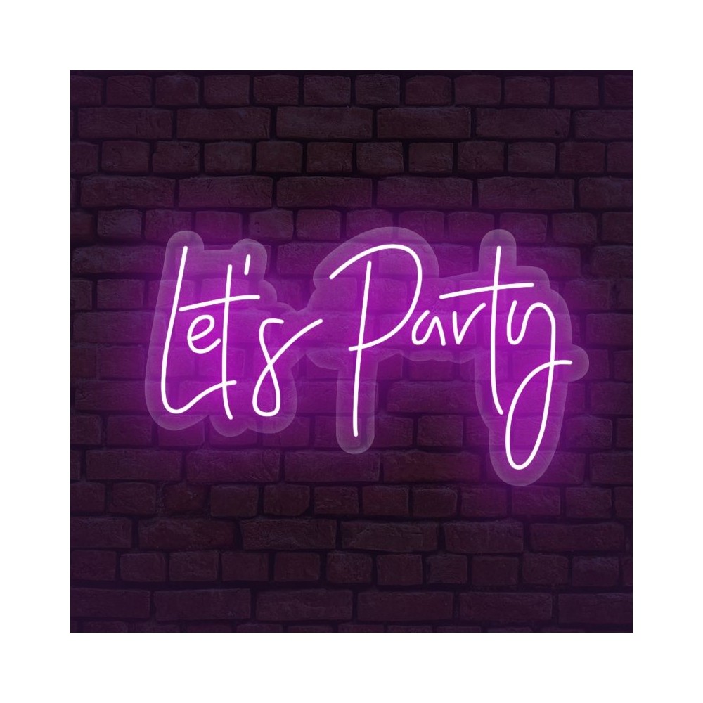 Cartel neón Let's party