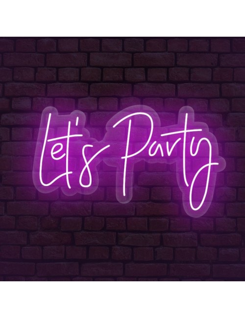 Cartel neón Let's party