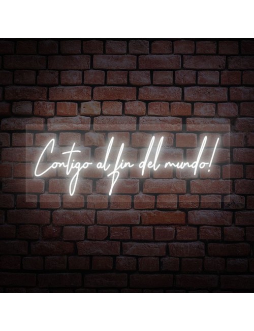 cartel neón contigo al fin del mundo