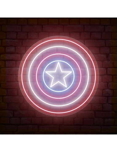 cartel neón escudo capitán américa