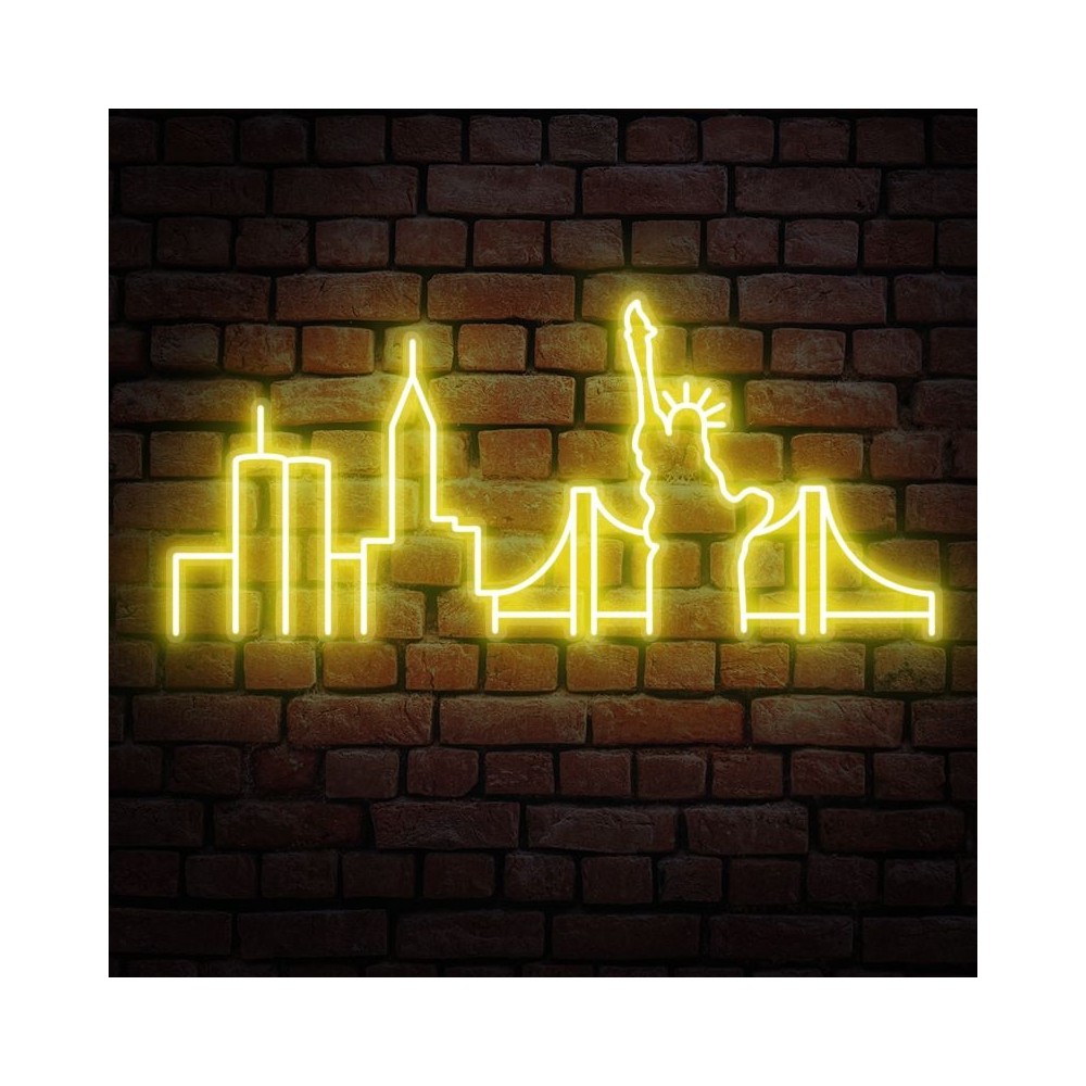 cartel neón skyline new york