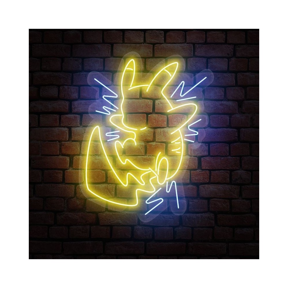 cartel neón pikachu