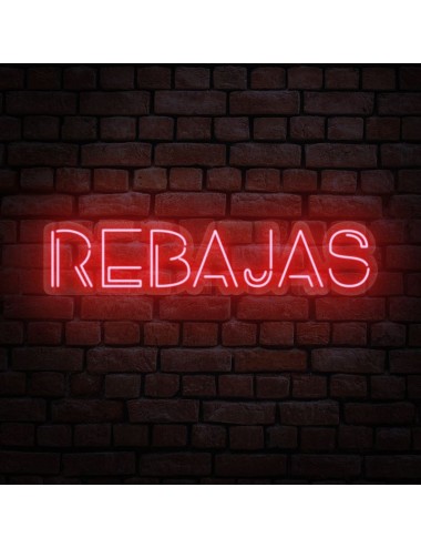 cartel neón rebajas contorneado