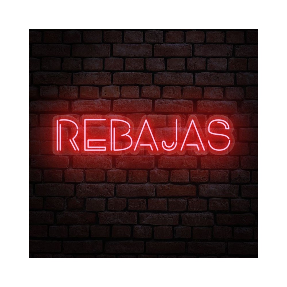 cartel neón rebajas contorneado