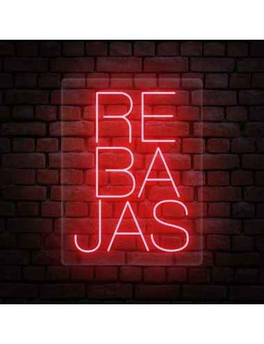 cartel neón rebajas contorneado