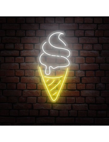 cartel neón cucurucho helado
