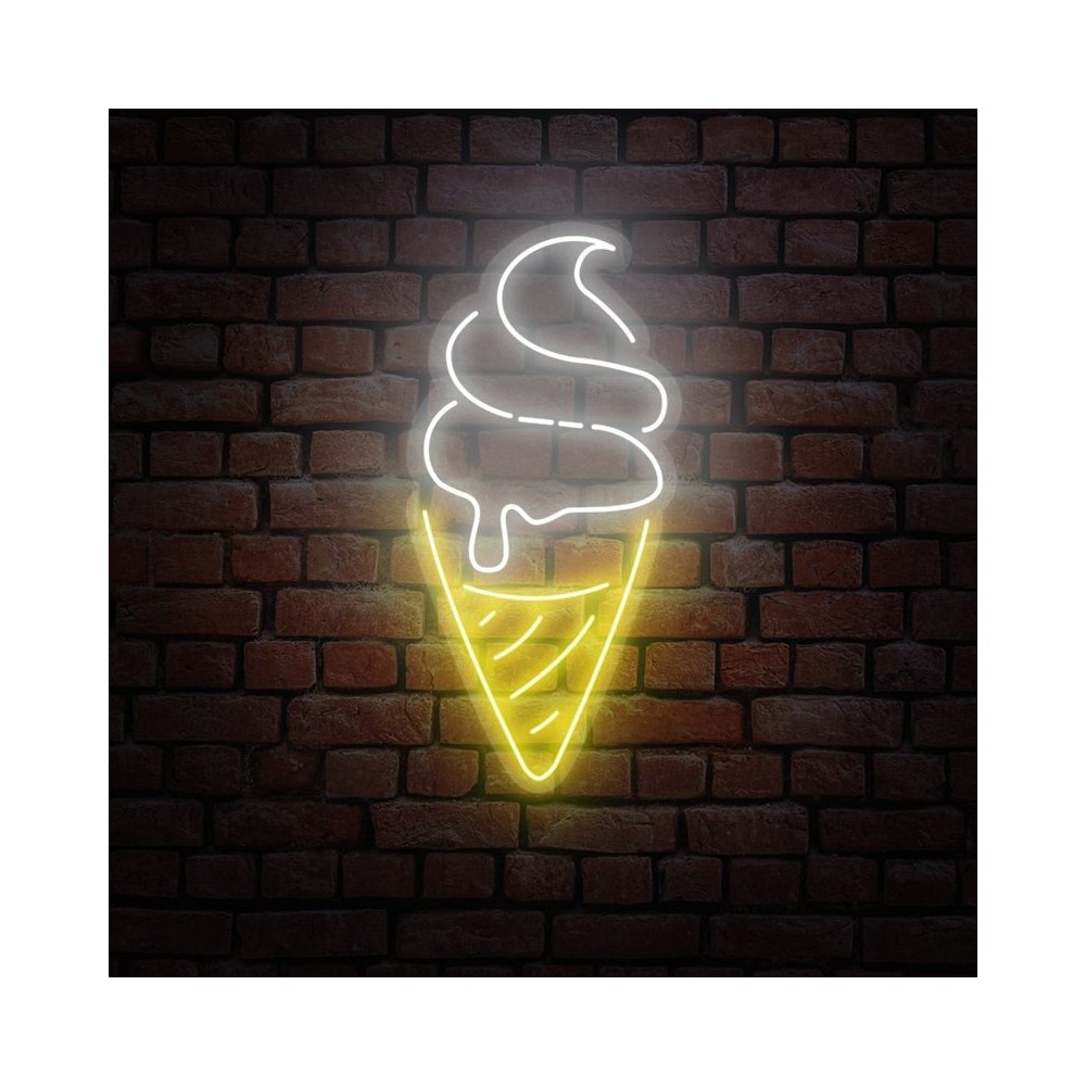 cartel neón cucurucho helado