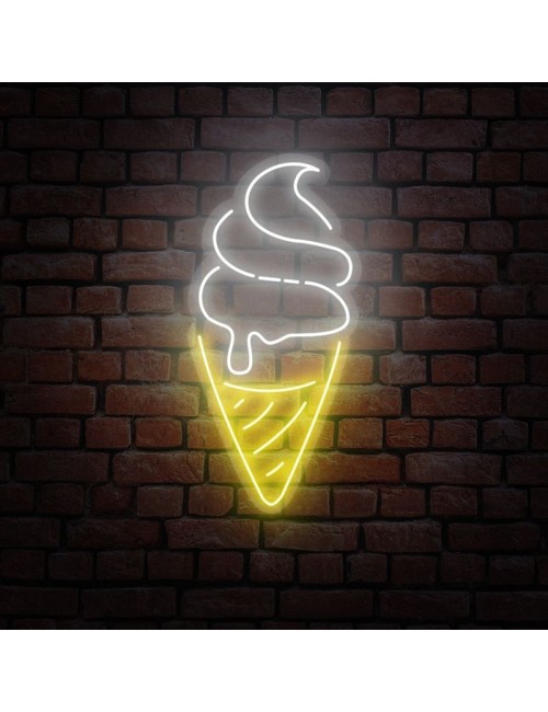 cartel neón cucurucho helado