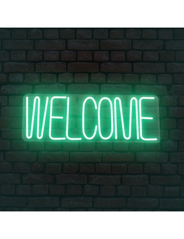 cartel neón welcome