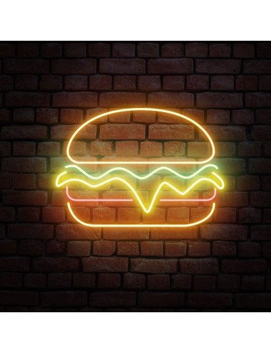 neón hamburguesa simple