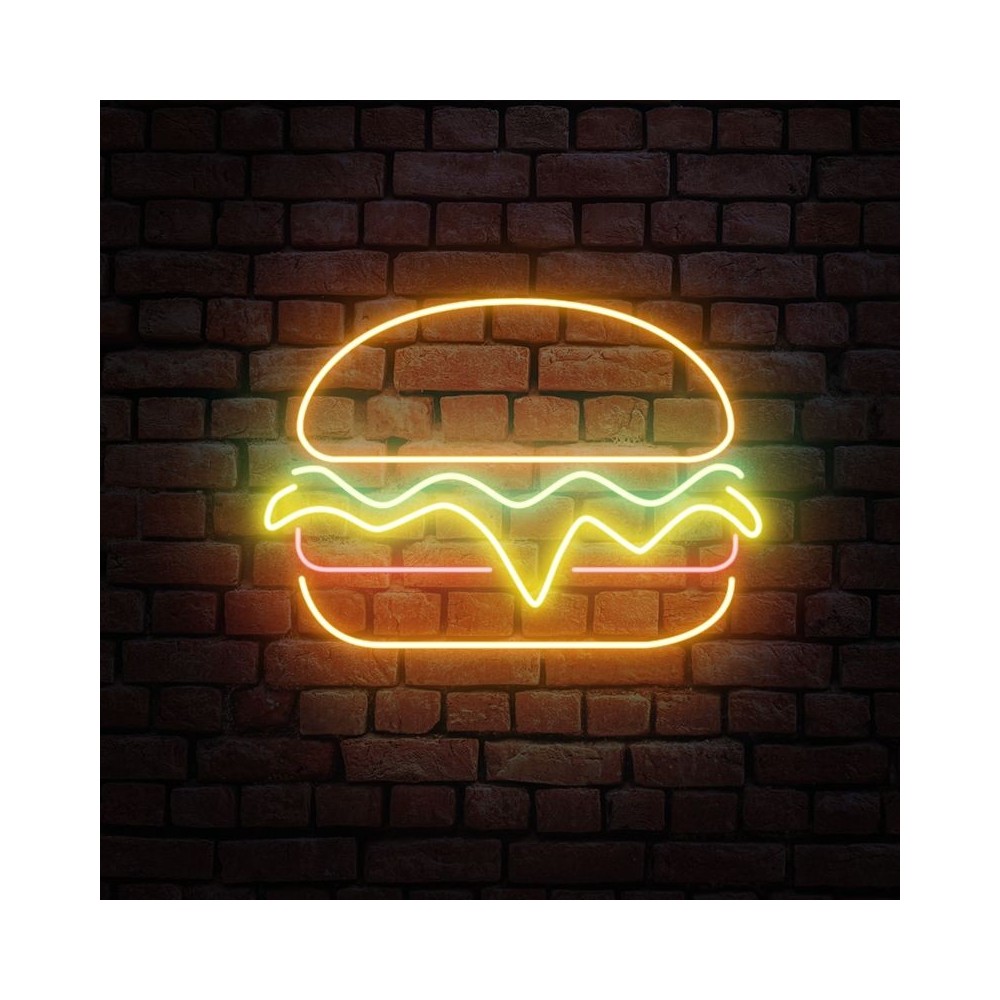 neón hamburguesa simple