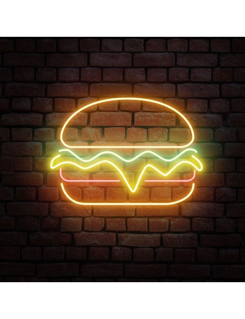 neón hamburguesa simple