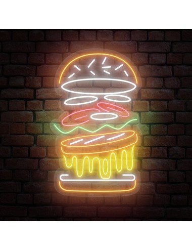 neón hamburguesa simple
