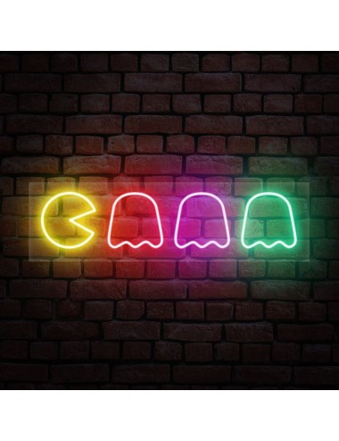 cartel neón Pacman