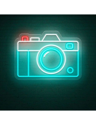 cartel neón cámara fotos