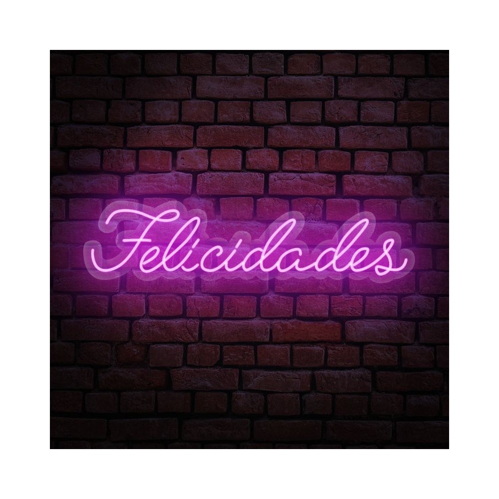cartel neón felicidades