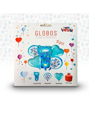 pack gender reveal pie azul