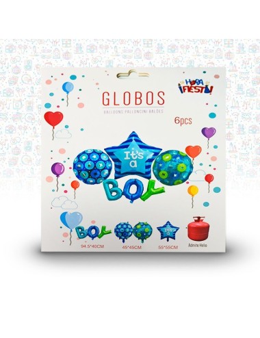 pack globos gender reveal estrella
