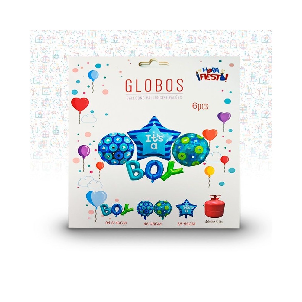pack globos gender reveal estrella