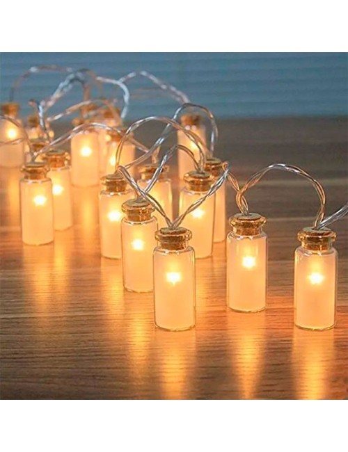 guirnalda led botes de cristal