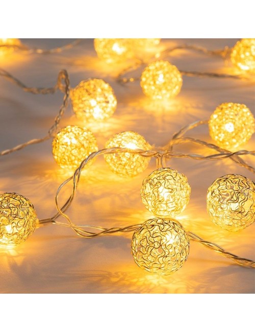 guirnalda led bolas algodón